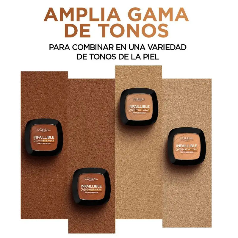 L'Oréal Paris Infalible 24H Polvos Bronceadores Mate Larga Duración Tono 250 Light Clair