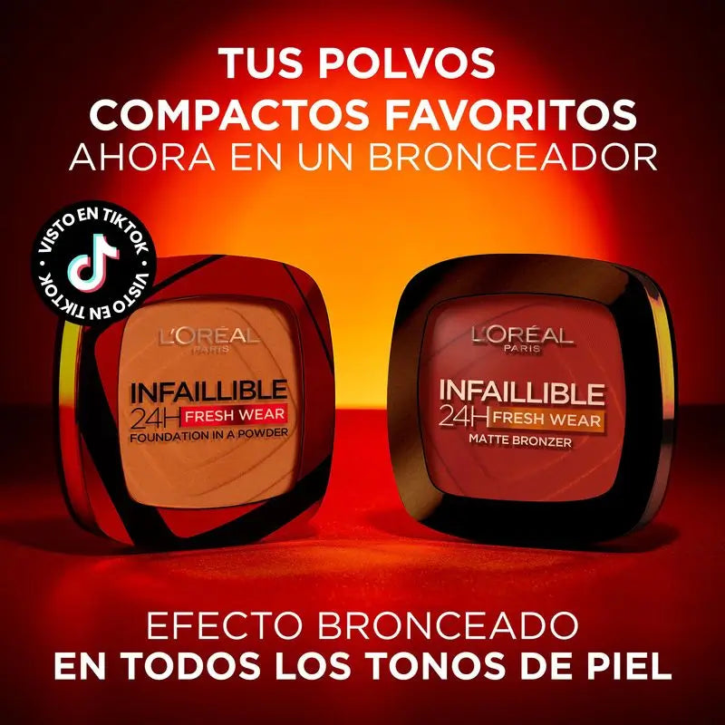 L'Oréal Paris Infalible 24H Polvos Bronceadores Mate Larga Duración Tono 300 Light Medium