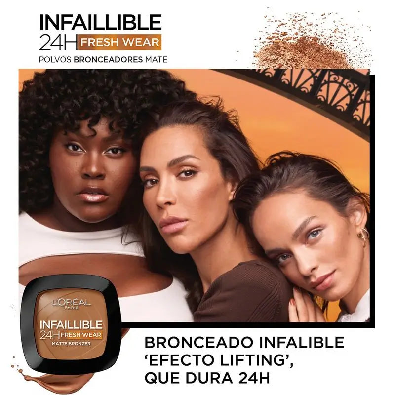 L'Oréal Paris Infalible 24H Polvos Bronceadores Mate Larga Duración Tono 400 Tan