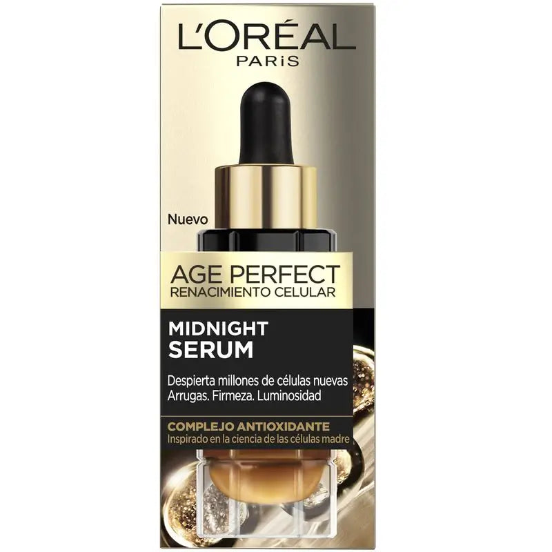 L'Oréal Paris Midnight Serum Age Perfect Renacimiento Celular, Con Complejo Antioxidante, Serum Facial Noche