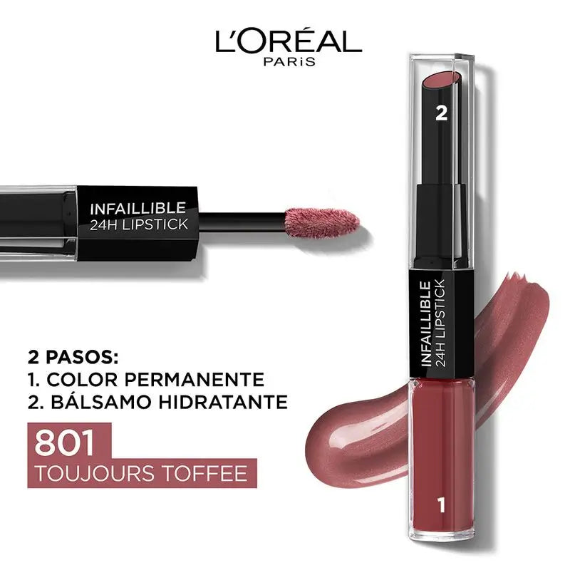 L'Oréal Paris Pintalabios Permanente Infalible 24H Tono 801 Toujours Toffee