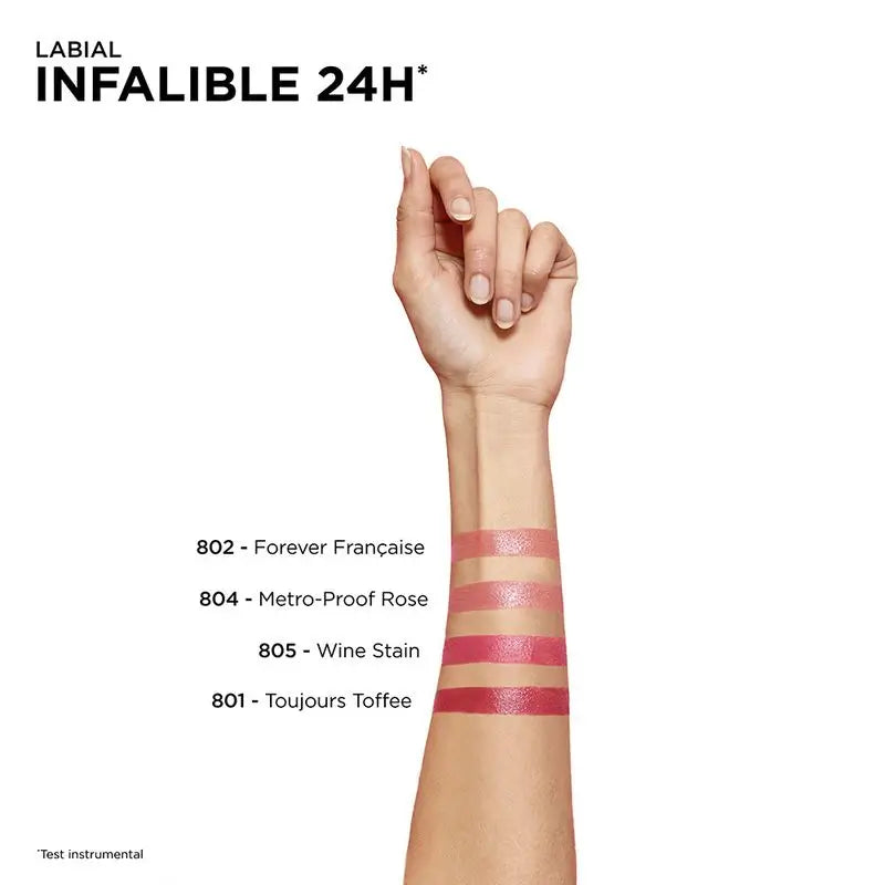 L'Oréal Paris Pintalabios Permanente Infalible 24H Tono 801 Toujours Toffee