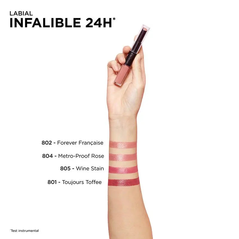 L'Oréal Paris Pintalabios Permanente Infalible 24H Tono 801 Toujours Toffee