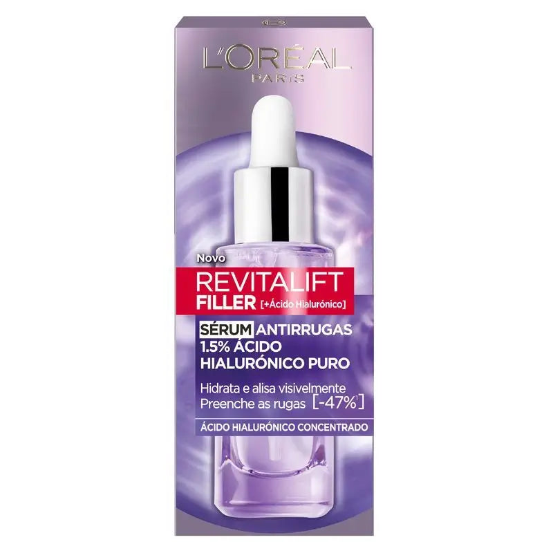 L'Oréal Paris Serum Rellenador Anti-Arrugas Revitalift Filler-1,5% Ácido Hialurónico Puro.