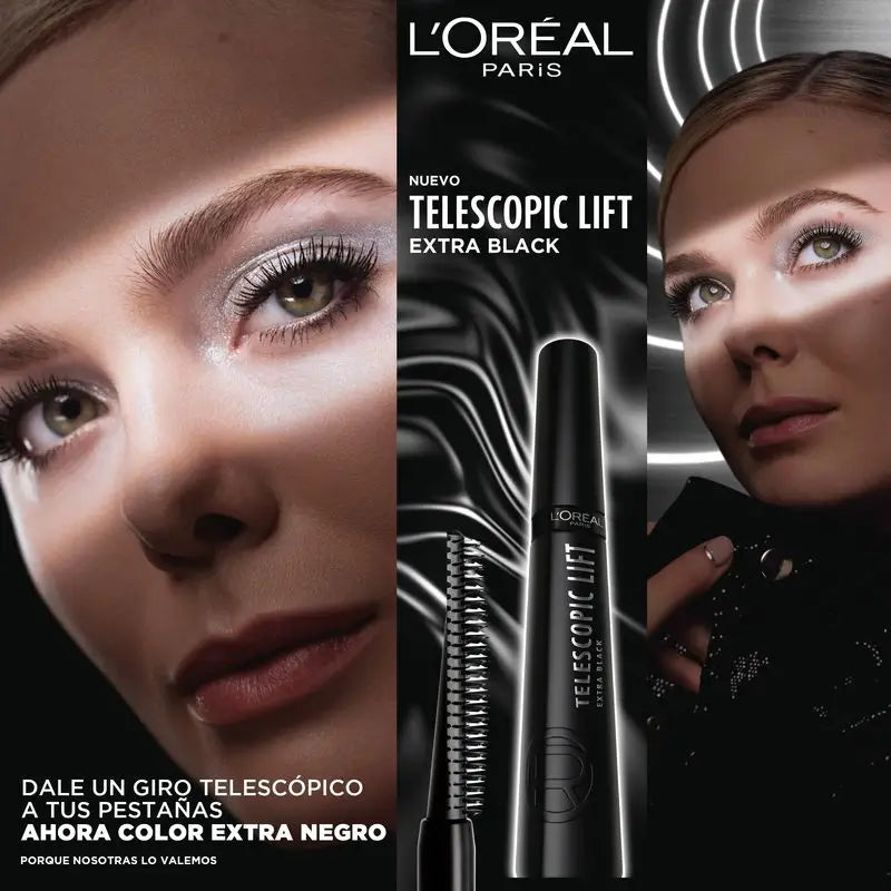 L'Oréal Paris Telescopic Extra Black Máscara De Pestañas +5Mm Longitud.