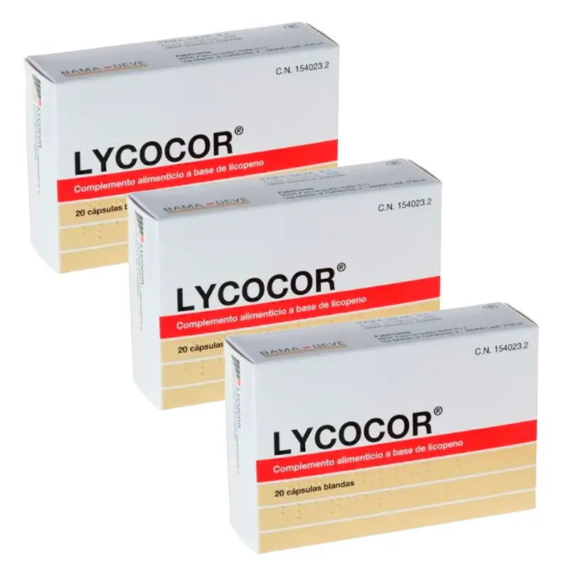 Lycocor Pack Complemento Alimenticio , 3 x 20 capsulas blandas