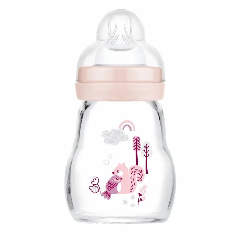 Mam Baby Biberón Cristal Feel Good Rosa Mate, 170Ml