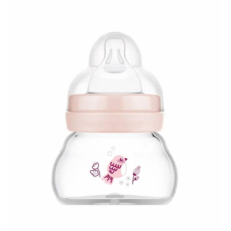 Mam Baby Biberón Cristal Feel Good Rosa Mate, 90Ml