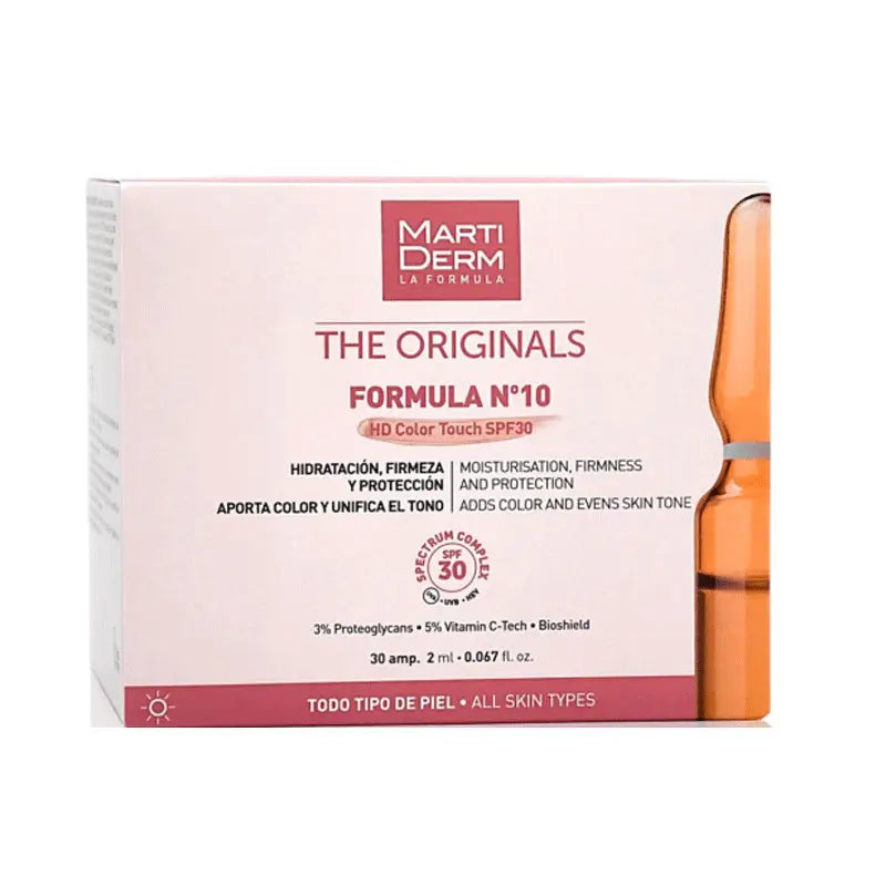 Martiderm The Originals Formula Nº10 Hd Color Touch SPF 30, 30 Ampollas