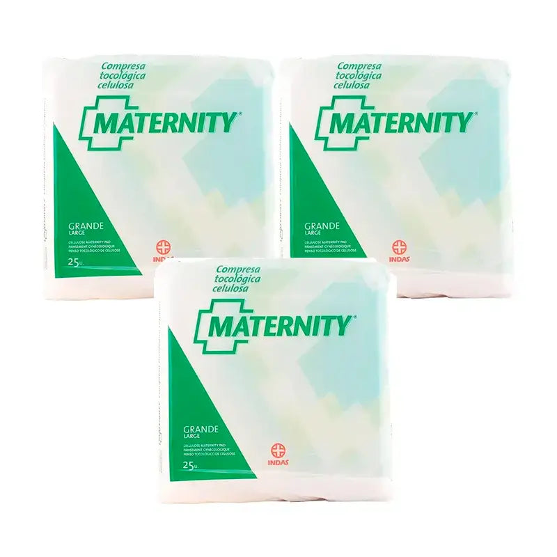 Maternity Compresa Tocologica Celulosa , 3 x 25 unidades