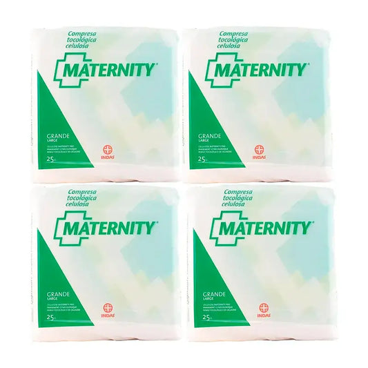 Maternity Compresa Tocologica Celulosa , 4 x 25 unidades