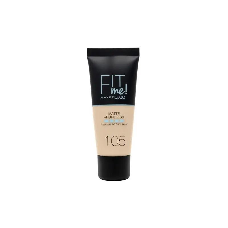 Maybelline New York Base Fit Me Mate y Afina Poros: Para piel normal a grasa, tono 120 Classic Ivory, 30ml