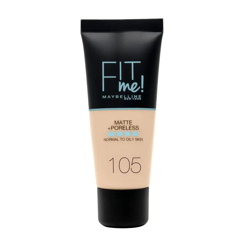 Maybelline New York Base Fit Me Mate y Afina Poros: Para piel normal a grasa, tono 120 Classic Ivory, 30ml