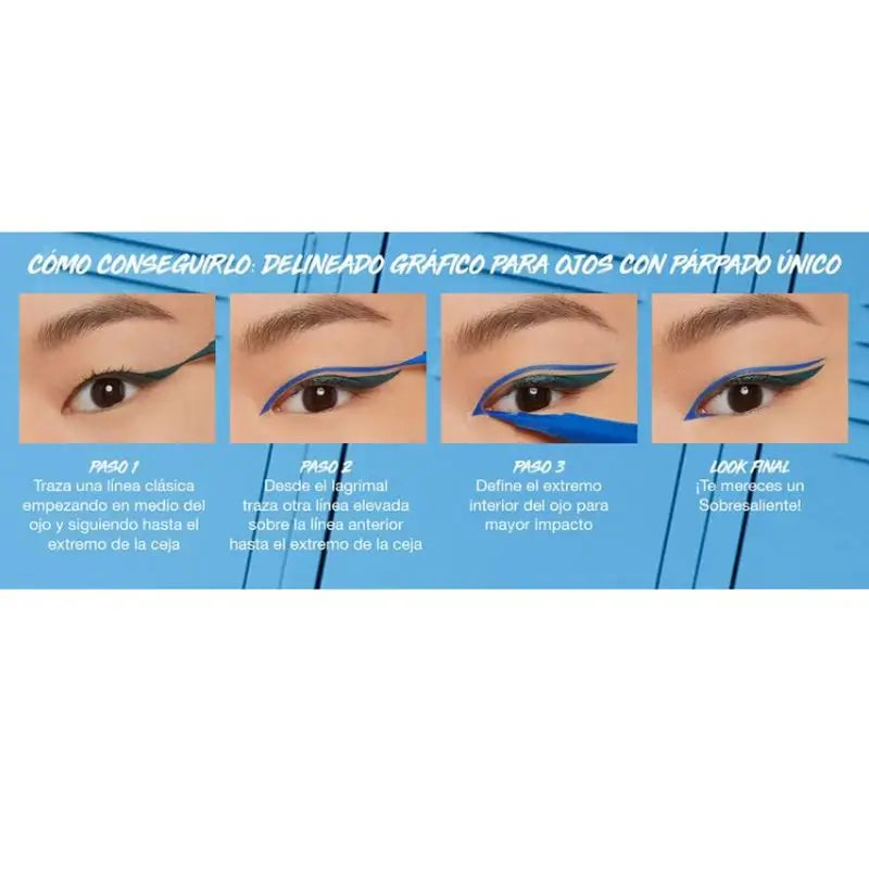 Maybelline New York Hyper Precise Eyeliner Preciso Larga Duración Waterproof, Tono Parrot Blue