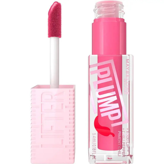 Maybelline New York Lifter Plump con Chili Pepper y Ácido hialurónico, Tono 005 Pink Sting