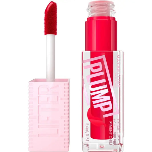 Maybelline New York Lifter Plump con Chili Pepper y Ácido hialurónico, Tono 006 Red Flag