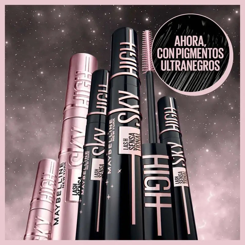 Maybelline New York Lash Sensational Sky High Cosmic: Máscara de pestañas, longitud y volumen, ultra negros