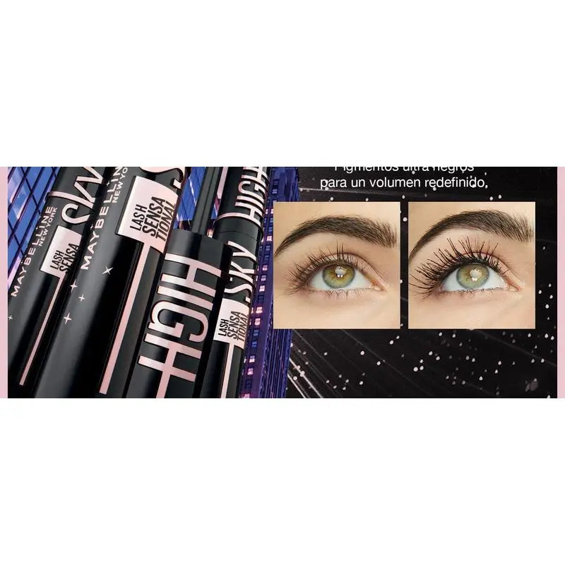 Maybelline New York Lash Sensational Sky High Cosmic: Máscara de pestañas, longitud y volumen, ultra negros