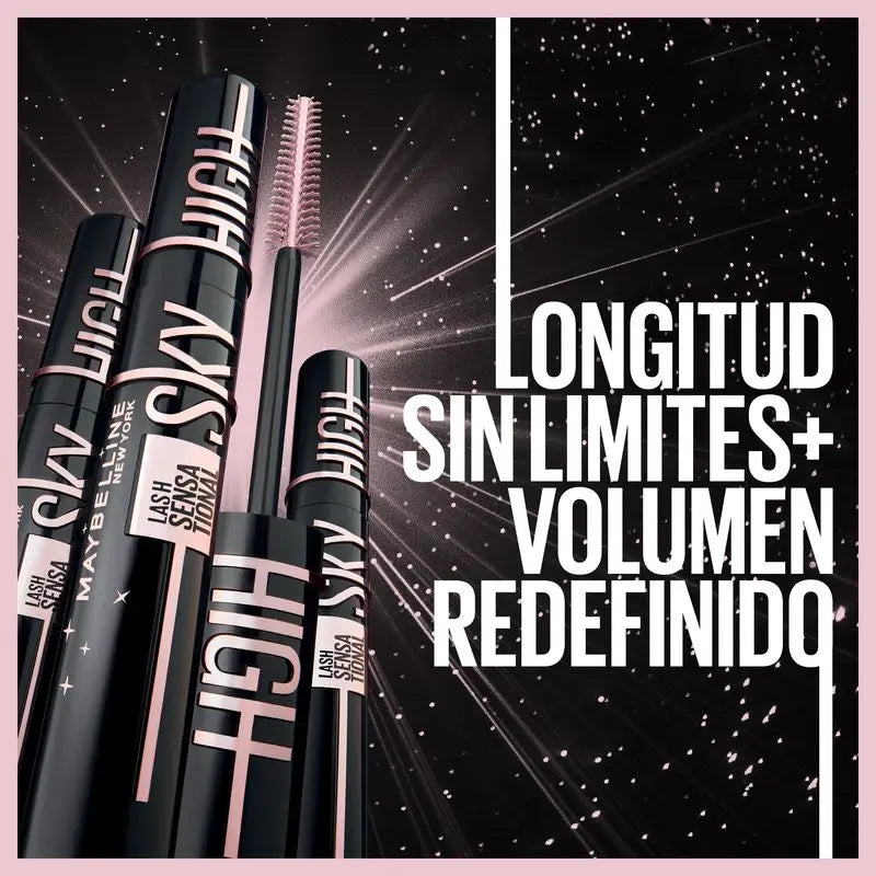 Maybelline New York Lash Sensational Sky High Cosmic: Máscara de pestañas, longitud y volumen, ultra negros