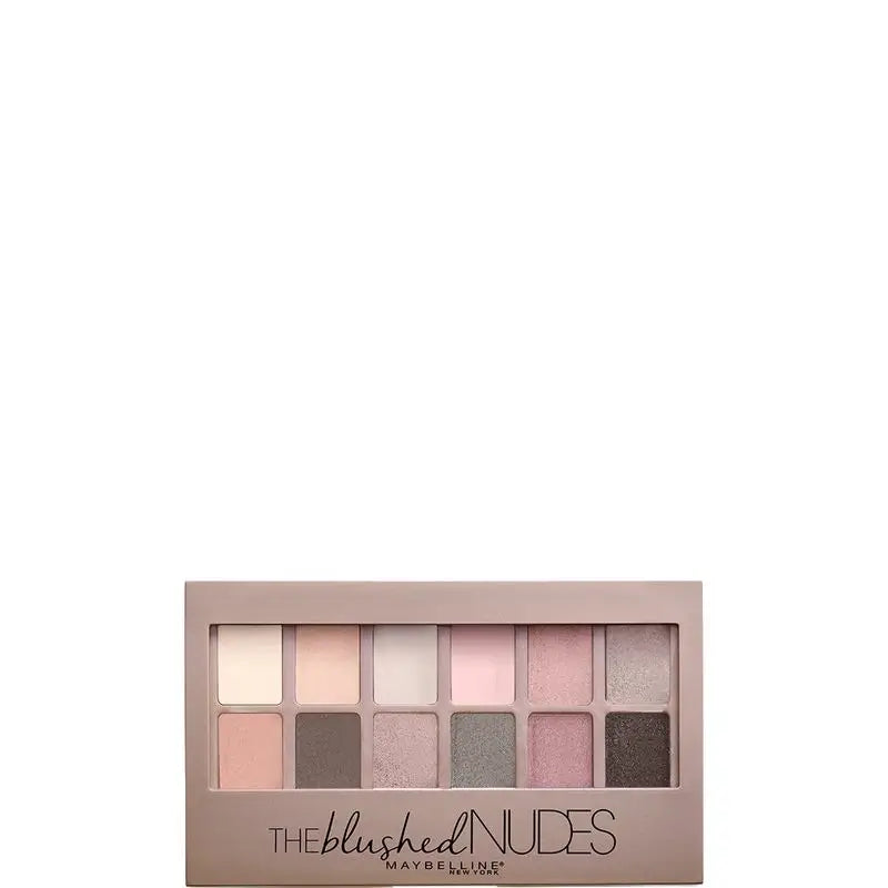 Maybelline New York The Blushed Nudes Paleta de Sombras de Ojos  12 sombras colores nude y rosas, 9,6 g