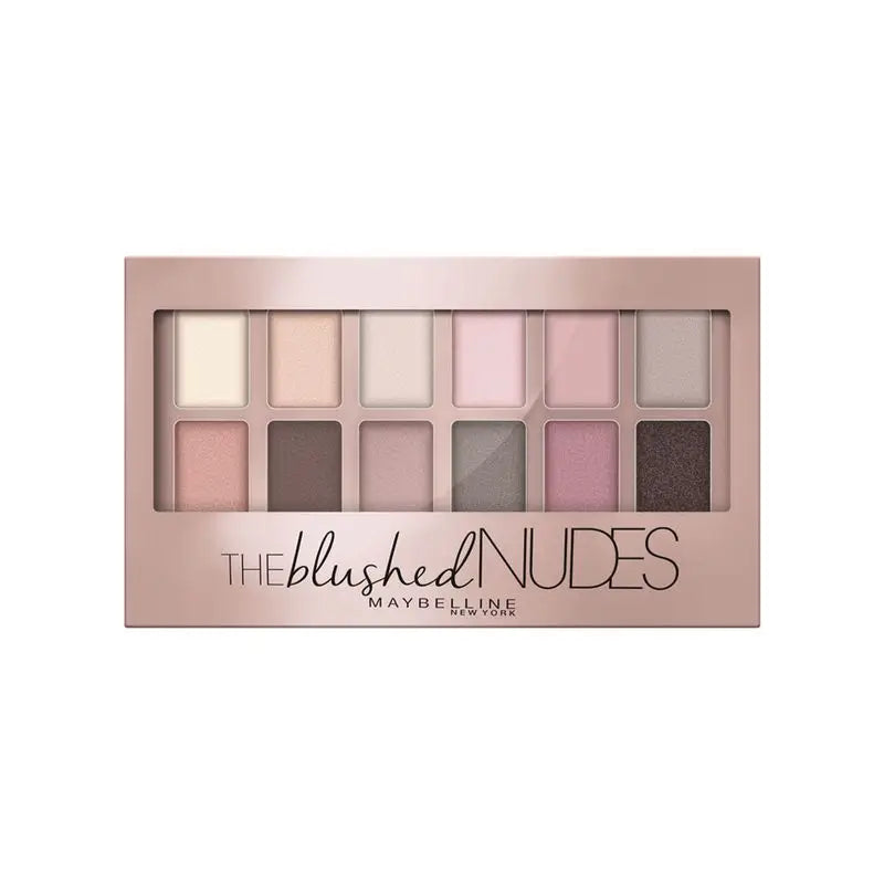 Maybelline New York The Blushed Nudes Paleta de Sombras de Ojos  12 sombras colores nude y rosas, 9,6 g