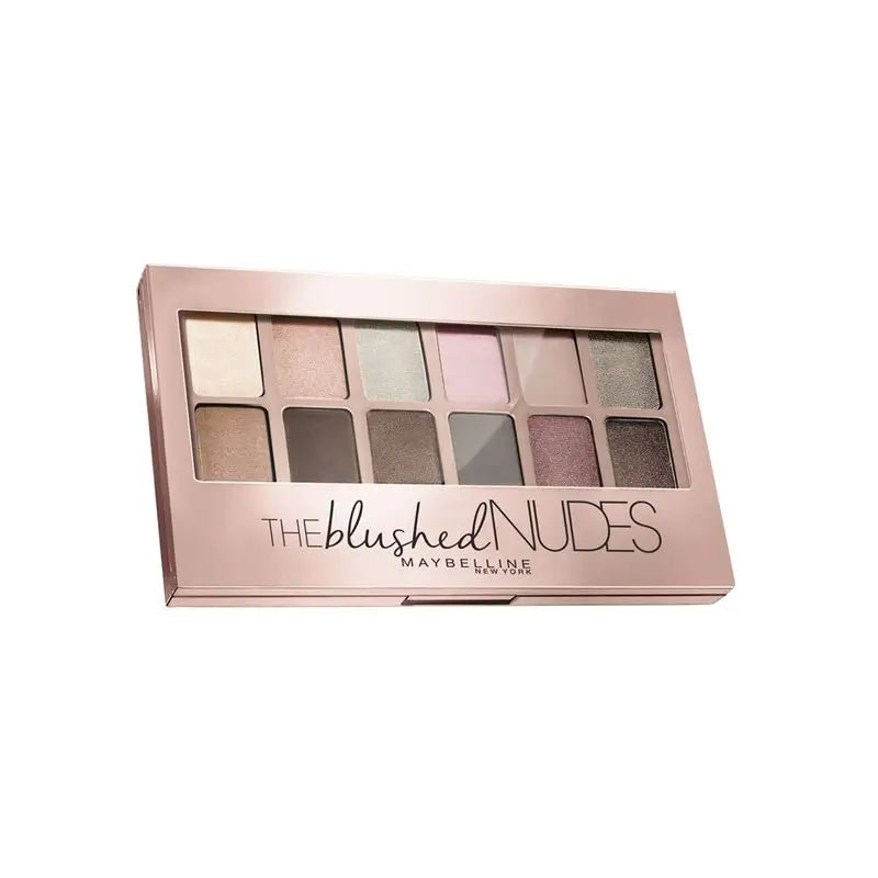 Maybelline New York The Blushed Nudes Paleta de Sombras de Ojos  12 sombras colores nude y rosas, 9,6 g