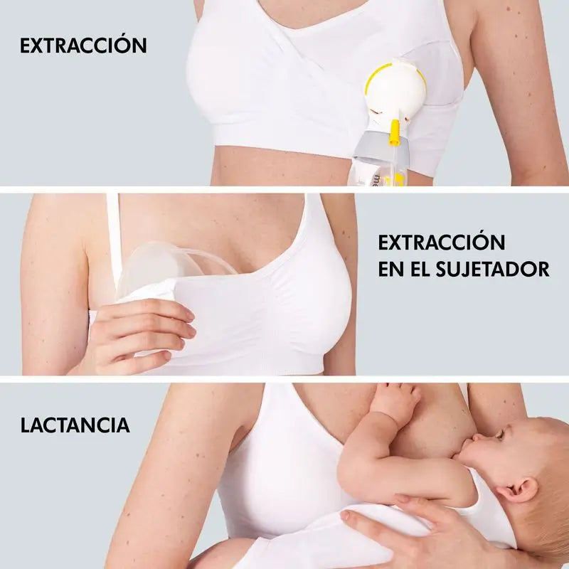 Medela Sujetador De Lactancia Y Extraccion 3 En 1- L Blanco, 1 ud