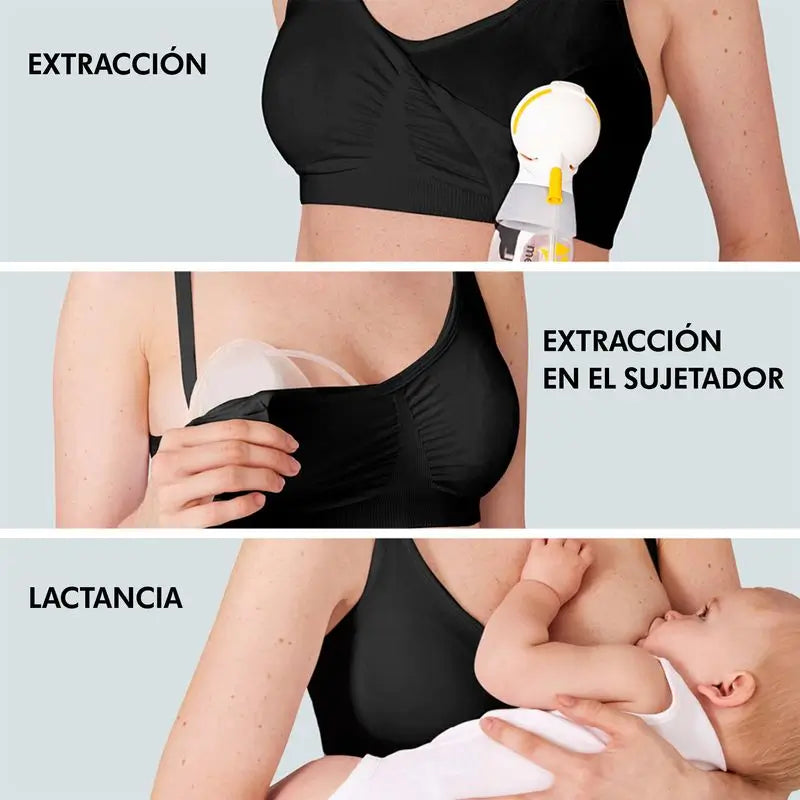 Medela Sujetador De Lactancia Y Extracción 3 En 1 Negro M, 1 ud