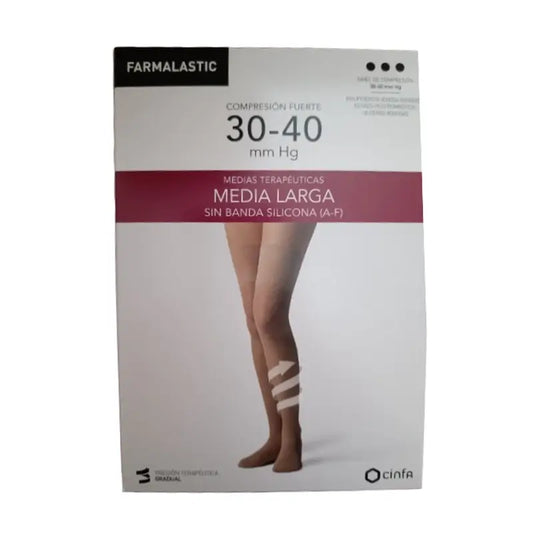 Farmalastic Media Larga Compresión Fuerte Beige, Talla M