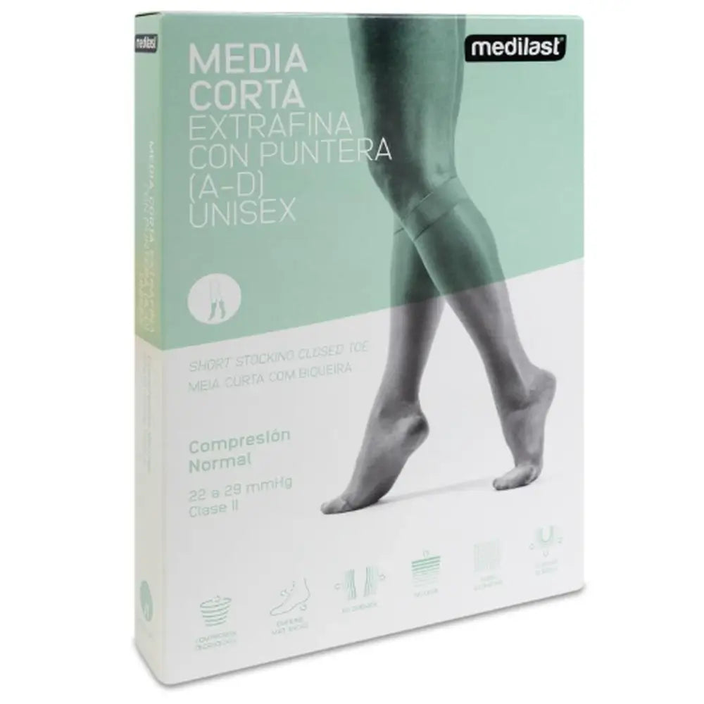 Medilast Media Cortas Puntera C.N. Negro