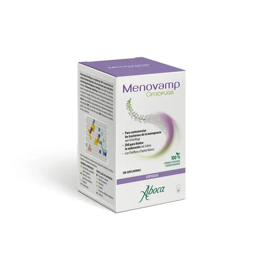 Aboca Menovamp Cimicifuga Contrarrestrar Trastornos De La Menopausia, Con Salvia, Pasiflora Y Espino Blanco, 60 capsulas