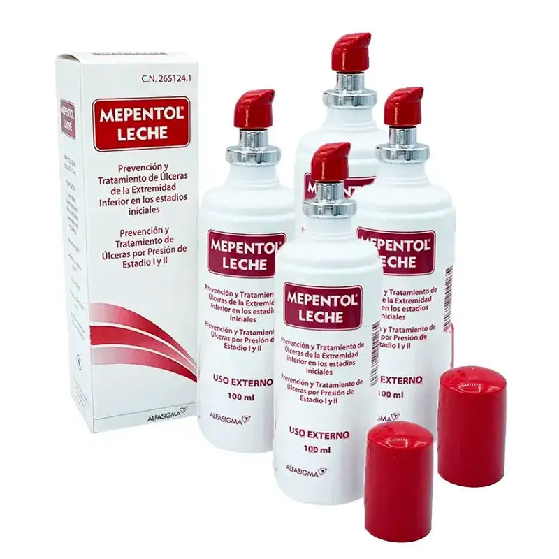 Mepentol Leche Emulsión Para Úlceras, 4 x 100 ml