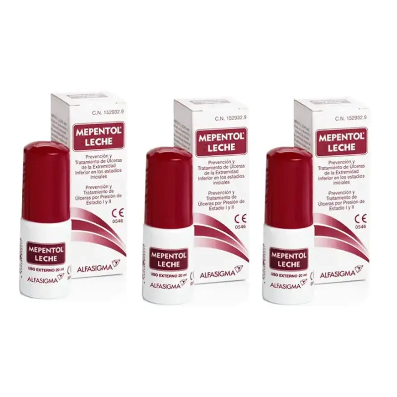 Mepentol Pack Leche Emulsión Para Úlceras, 3 x 20 ml