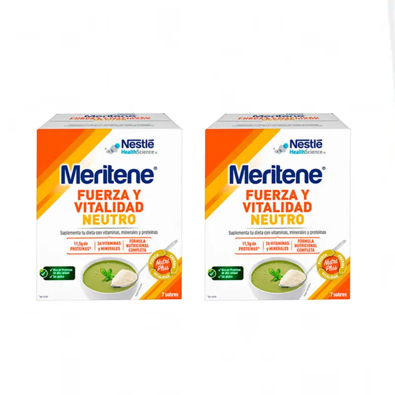 Meritene Fuerza Y Vitalidad Batido Sabor Neutro 7X2, sobres 50 Gr