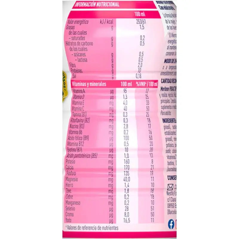 Meritene Fuerza y Vitalidad Drink Proactive, 6 X 125 gr