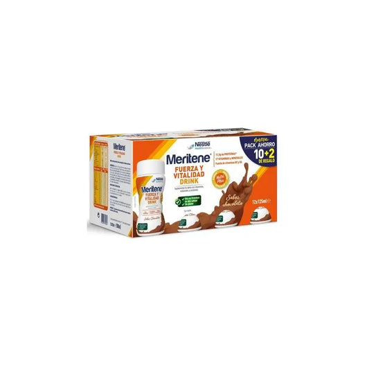 Meritene Fuerza Y Vitalidad Drink Chocolate , 12x25g