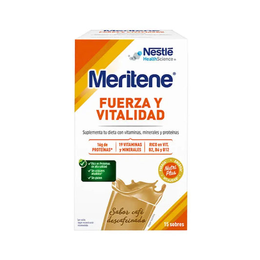 Meritene Fuerza y Vitalidad Batido Sabor Café Descafeinado 15 Sobres