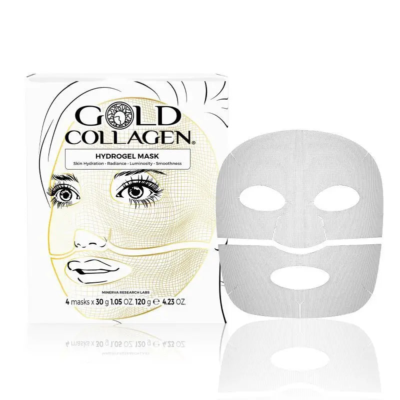 Minerva Gold Collagen Hydrogel Mask, 4 Mascarillas