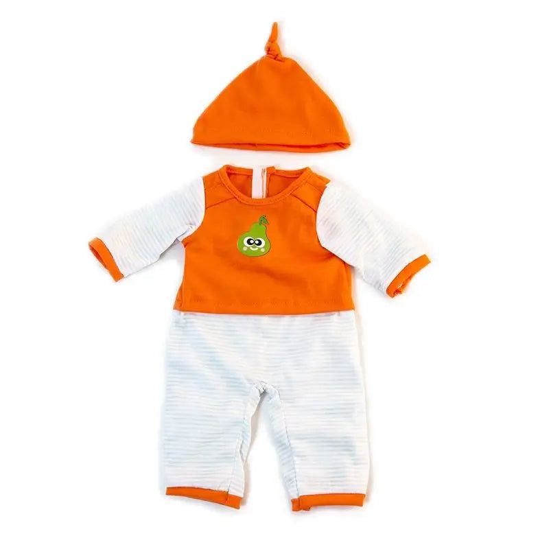 Miniland Ropa Pijama Invierno Naranja Rayas Para Muñeco 38 Cm  