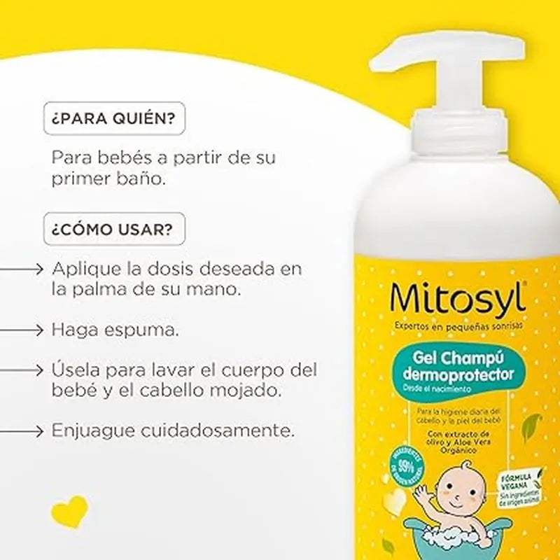 Mitosyl  Bebé  Gel Champú Dermoprotector , 490 ml