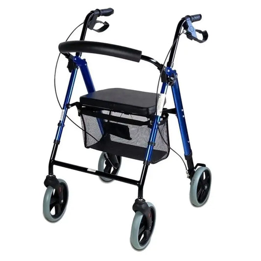 Mobiclinic Andador De Ancianos Plegable Con Frenos En Manetas Con Asiento Y Respaldo