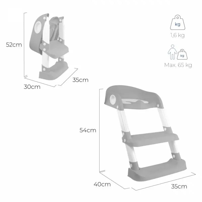 Mobiclinic Asiento Inodoro Infantil Plegable Lala Gris Y Blanco