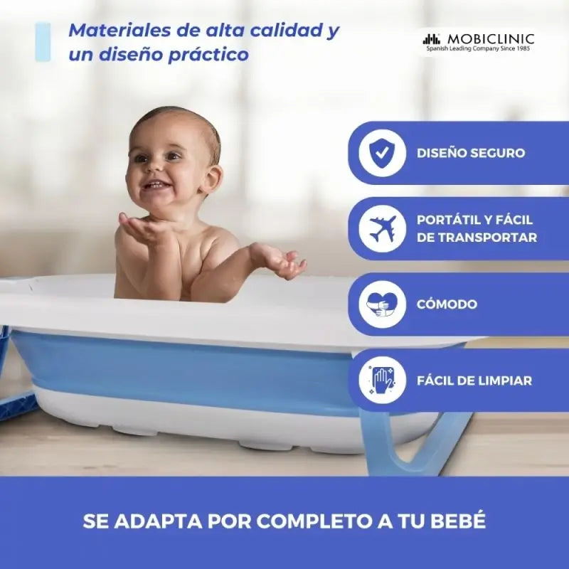 Mobiclinic Bañera Infantil Plegable Bubba Azul