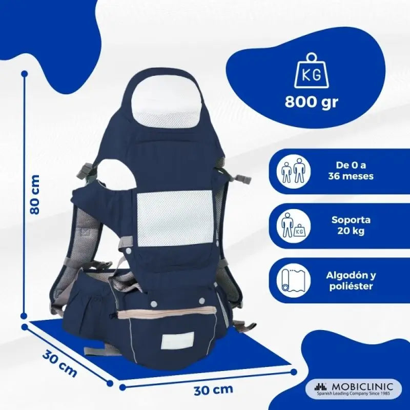 Mobiclinic Mochila Portabebés Moley 6 En 1 Azul