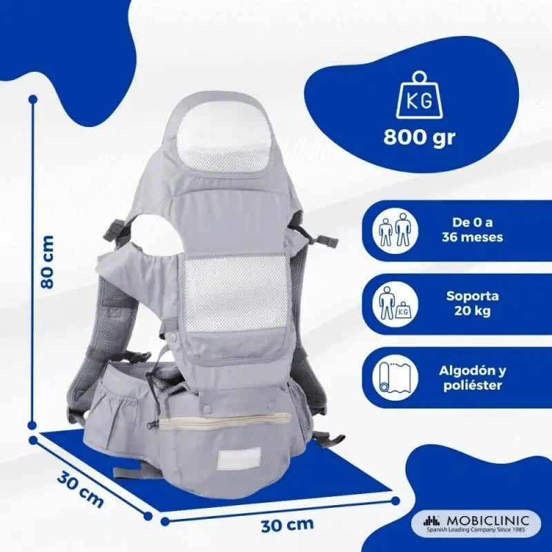 Mobiclinic Mochila Portabebés Moley 6 En 1 Gris