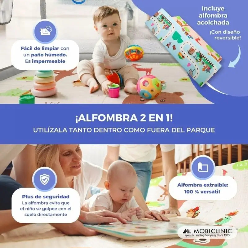 Mobiclinic Parque De Juegos Plegable Happyland Gris