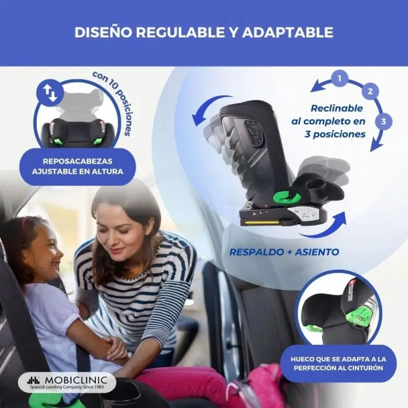 Mobiclinic Silla De Coche Infantil Lionfix Max 100-150 Cm Negro