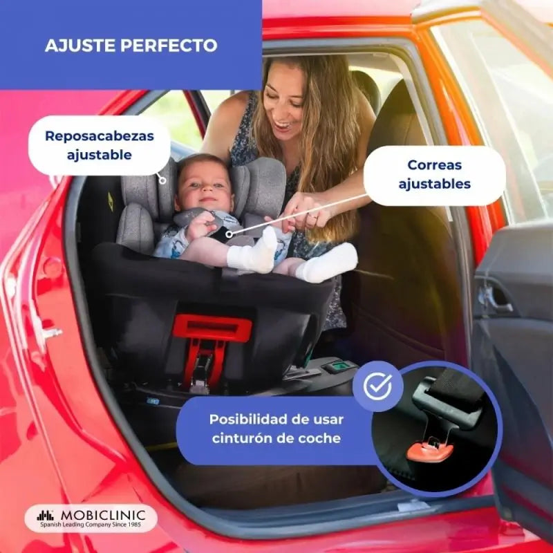 Mobiclinic Silla De Coche Infantil Lionfix Pro 40-150 Cm Gris Y Negro