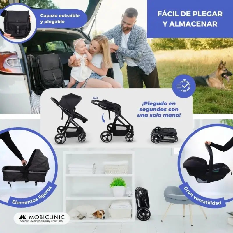 Mobiclinic Silla De Paseo Plegable Darky 3 En 1 Gris