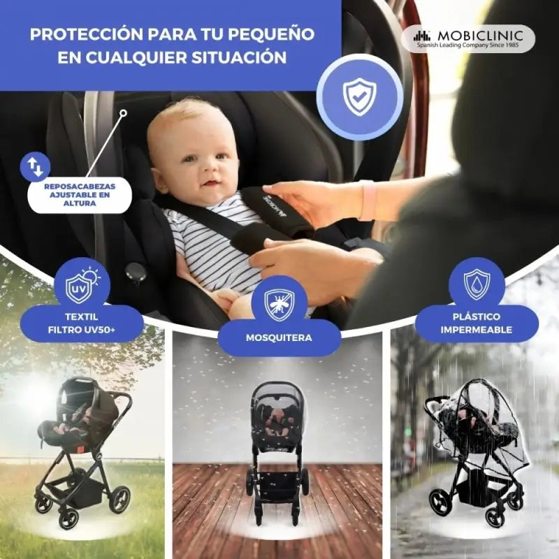 Mobiclinic Silla De Paseo Plegable Darky 3 En 1 Gris